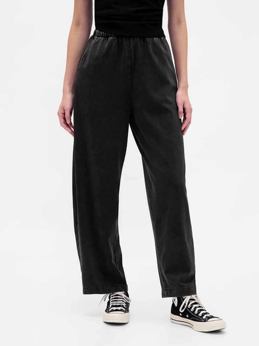 GAP Black Heavyweight Cotton Barrel Pants